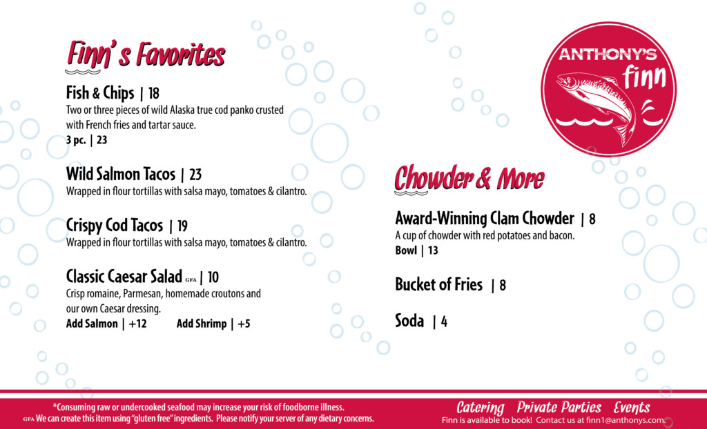 Finn Menu 2026 CURRENT